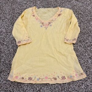 Vintage Passport Embroidered Blouse